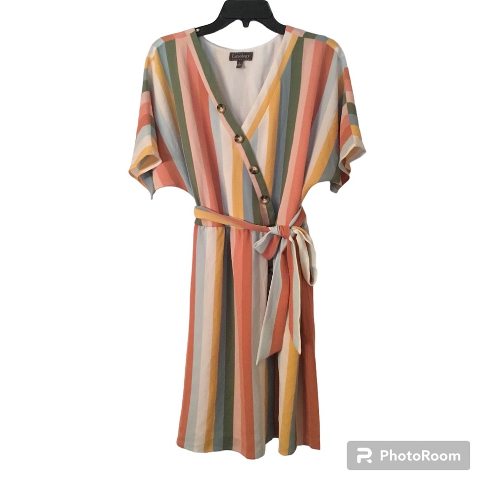 Luxology Striped Dress Size Large